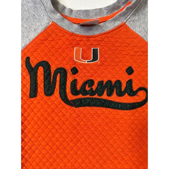 KA Knight Kids Vintage Miami Hurricane Orange/Green quilted sweater 14-16 - Picture 3 of 8